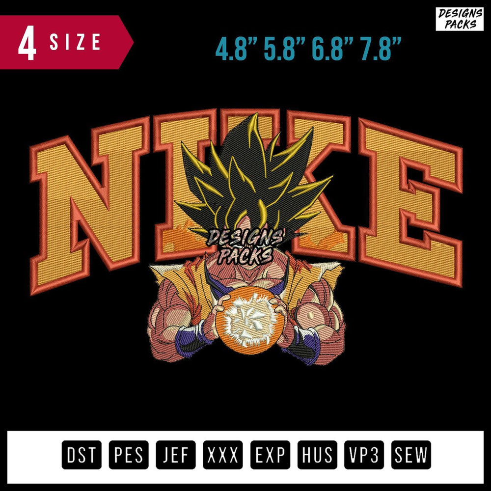 Swoosh Brand Dragonballz Fire Embroidery Design