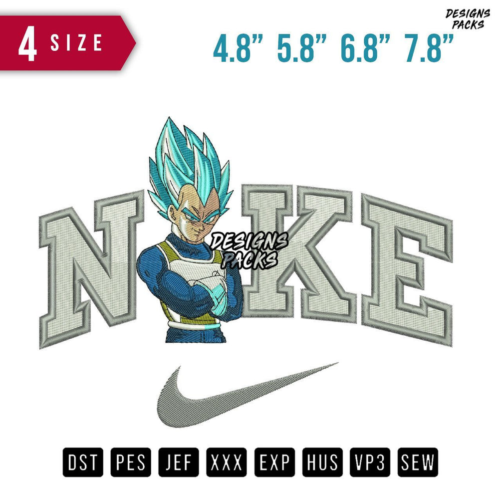 Swoosh Brand Dragonballz pose Embroidery Design