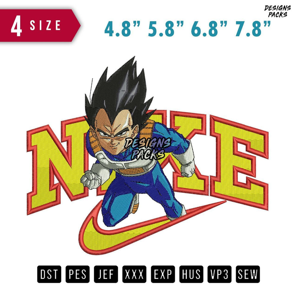 Swoosh Brand Dragonballz Run Embroidery Design