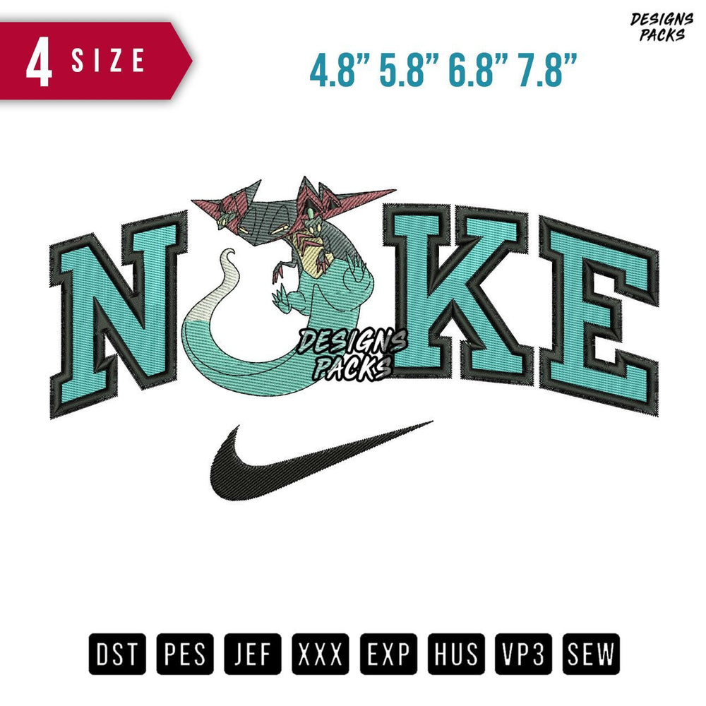 Swoosh Brand Dragpult Embroidery Design