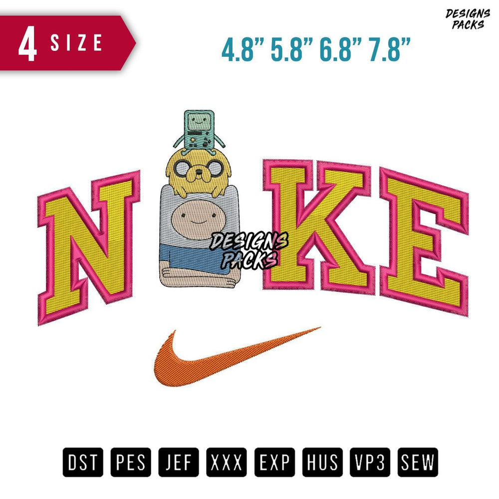 Swoosh Brand Finn Jake Embroidery Design