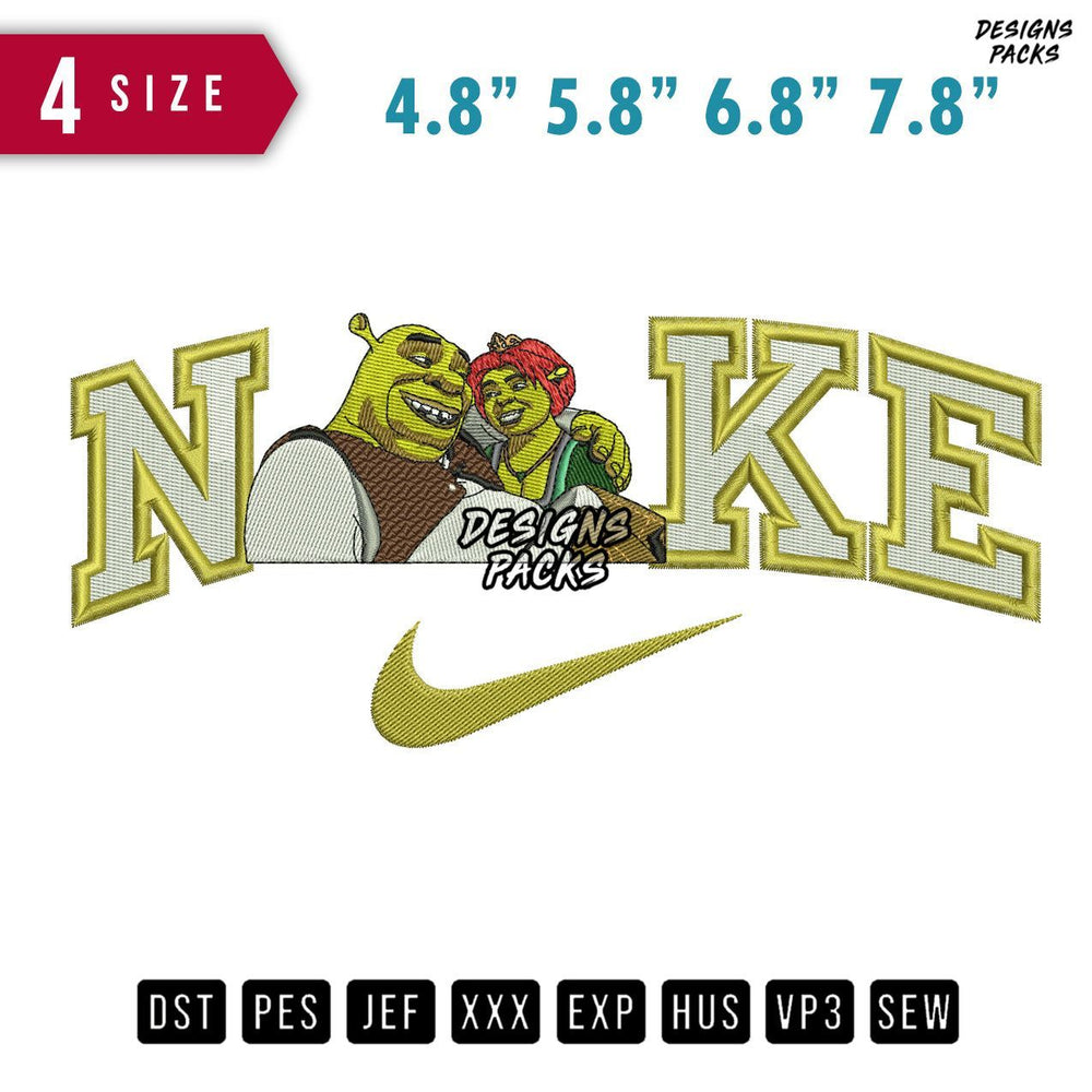 Swoosh Brand Fiona Shrek Embroidery Design
