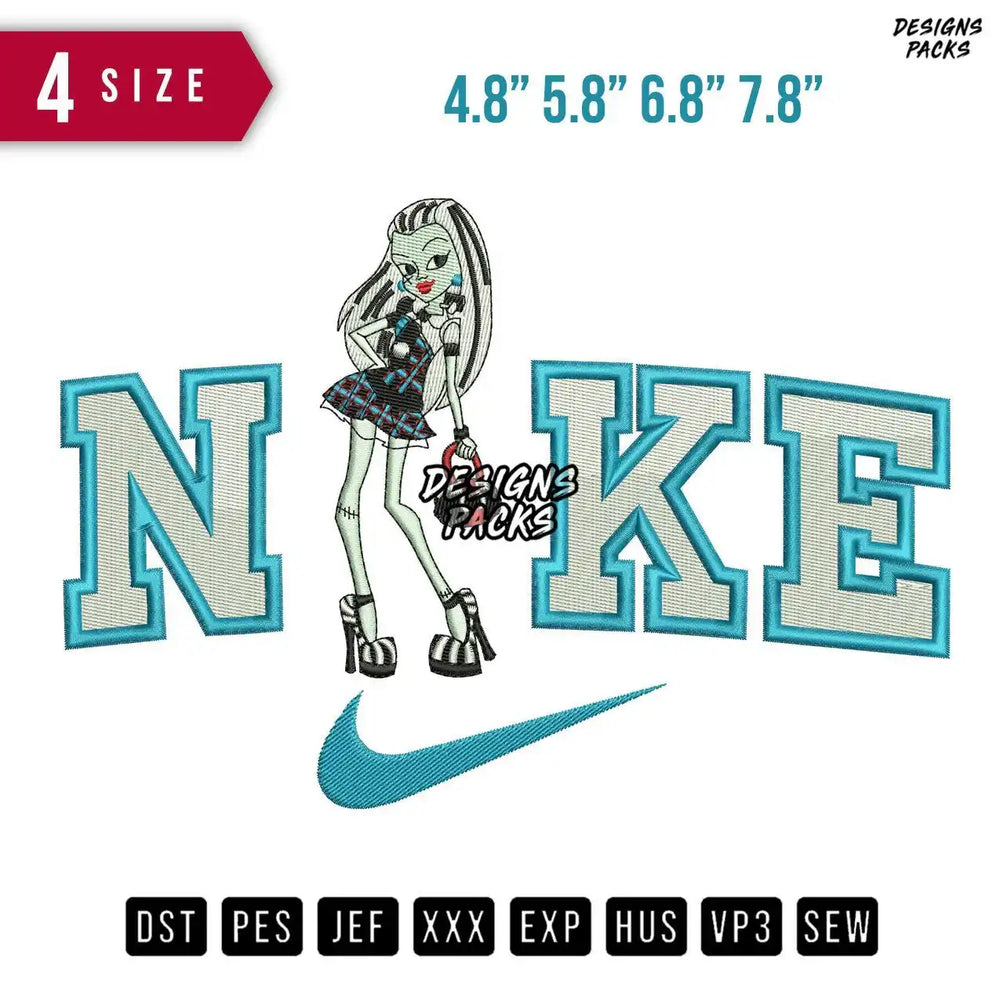 Swoosh Brand Frankie Stein Embroidery Design