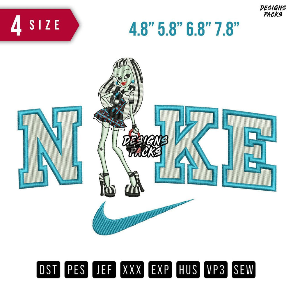 Swoosh Brand Frankie Stein Embroidery Design