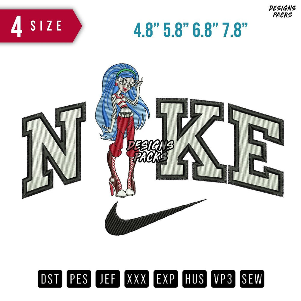 Swoosh Brand Ghoulia Yelps Embroidery Design