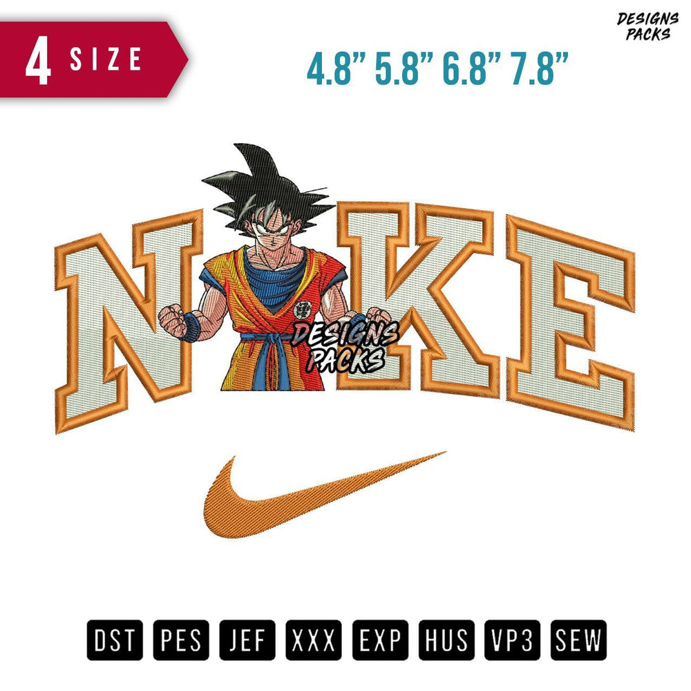 Swoosh Brand Goku E Embroidery Design