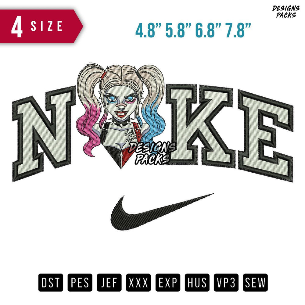 Swoosh Brand Harley Quiin B Embroidery Design