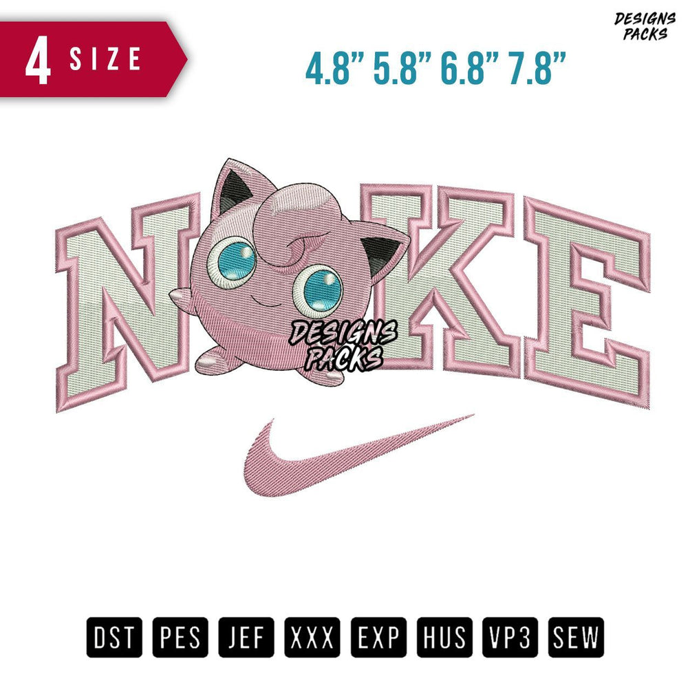 Swoosh Brand Jiggly Puff Embroidery Design