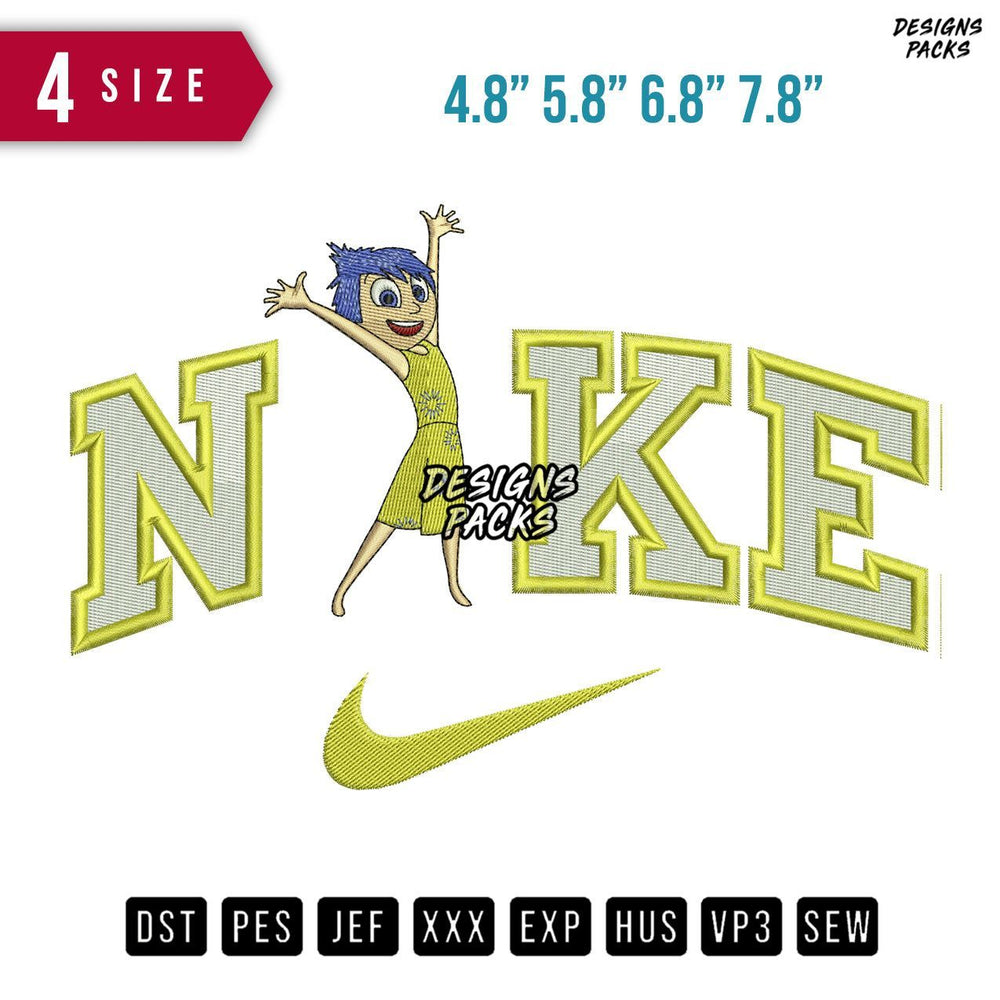 Swoosh Brand Joy B Embroidery Design