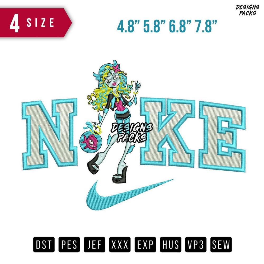 Swoosh Brand Lagoona Blue Embroidery Design