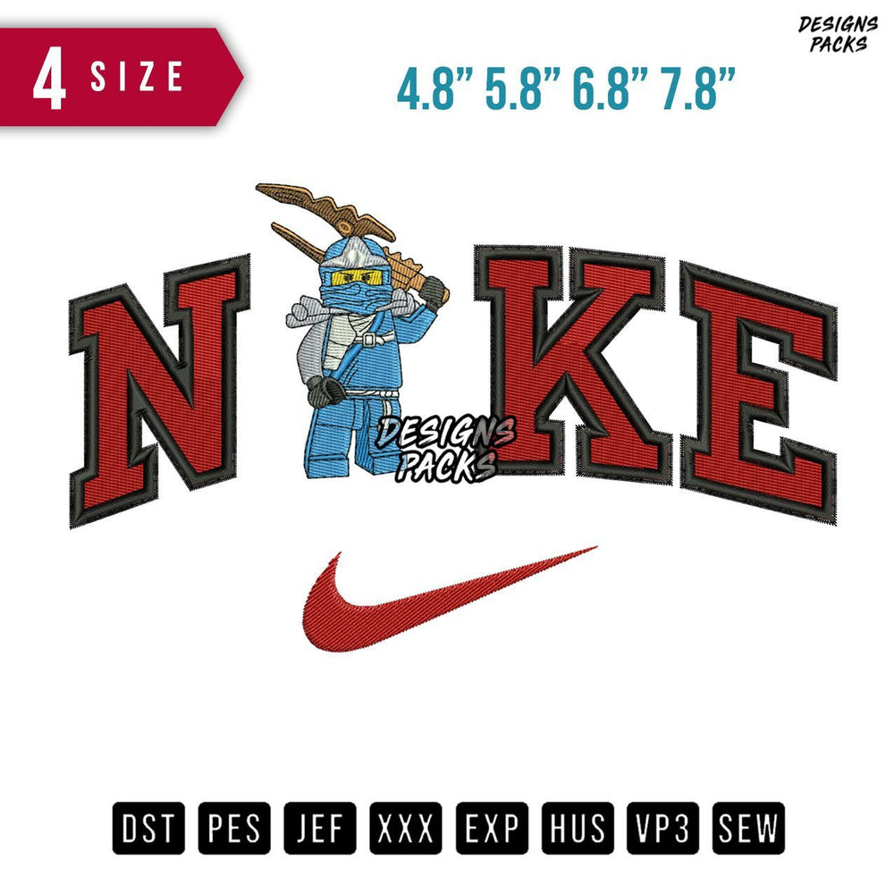 Swoosh Brand Lego Embroidery Design