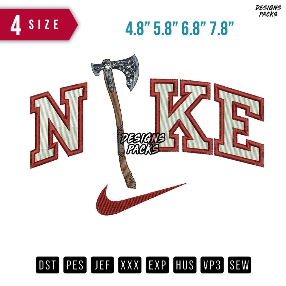 Swoosh Brand Leviathan Axe Embroidery Design