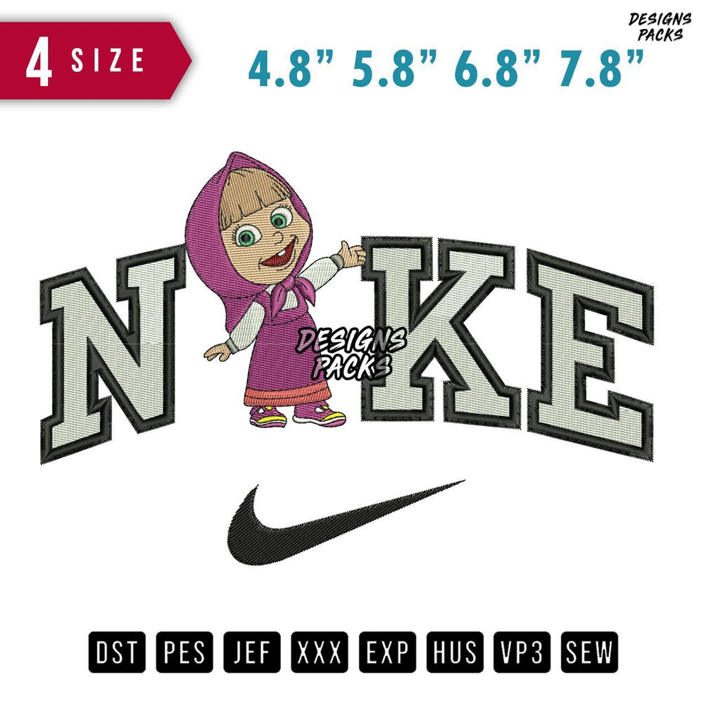 Swoosh Brand Marsha Stand Embroidery Design