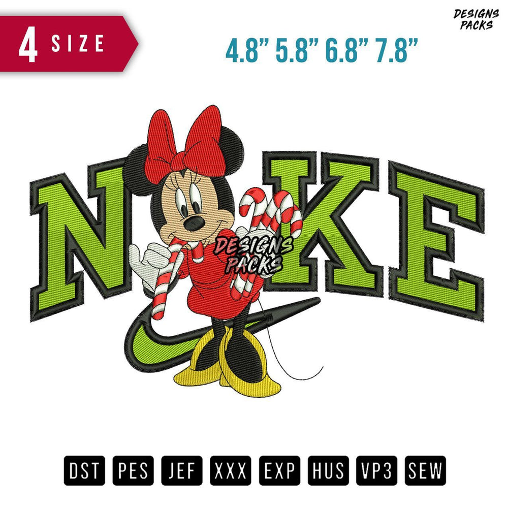 Swoosh Brand Mickey Christmas B Embroidery Design