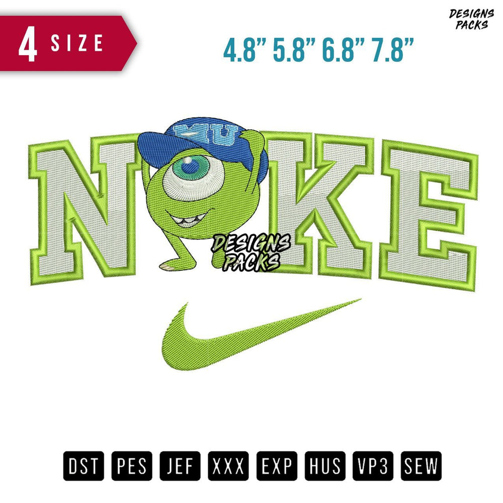Swoosh Brand Mike Wazowski Embroidery Design