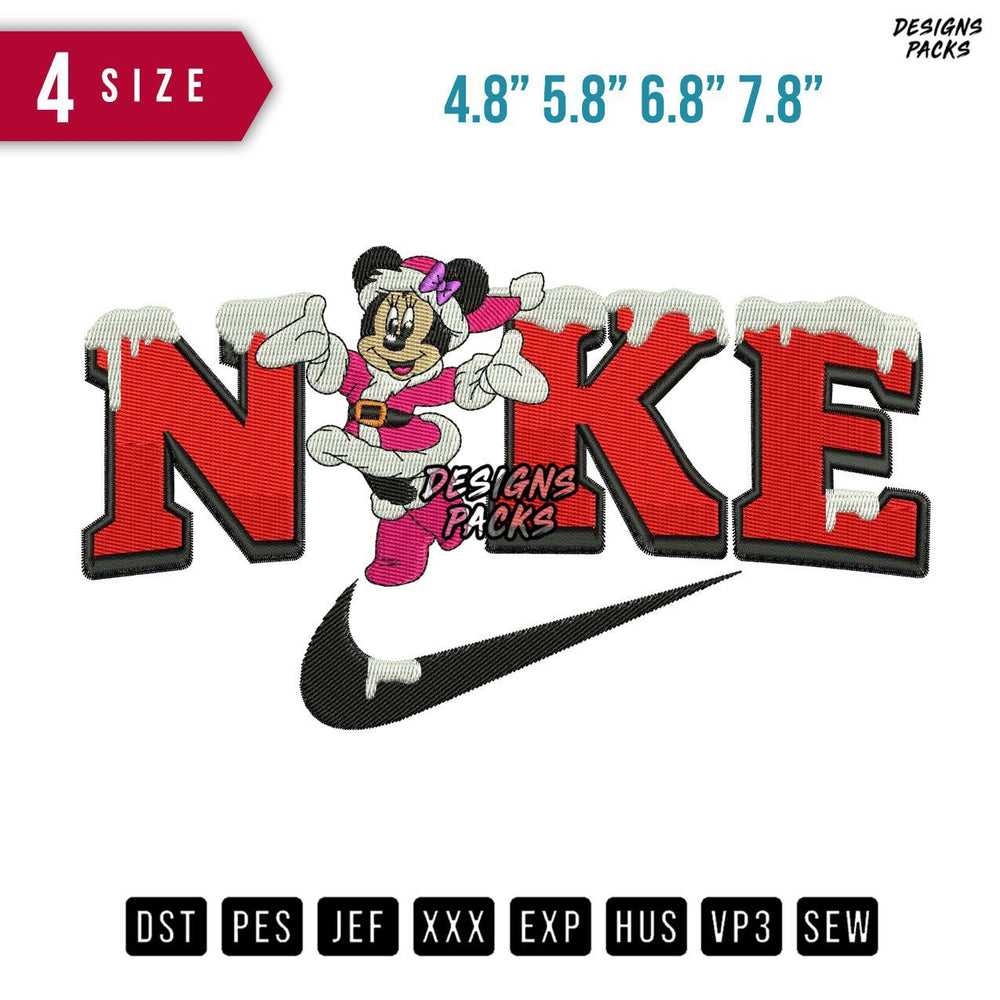 Swoosh Brand Minnie Mouse Christ Embroidery Design