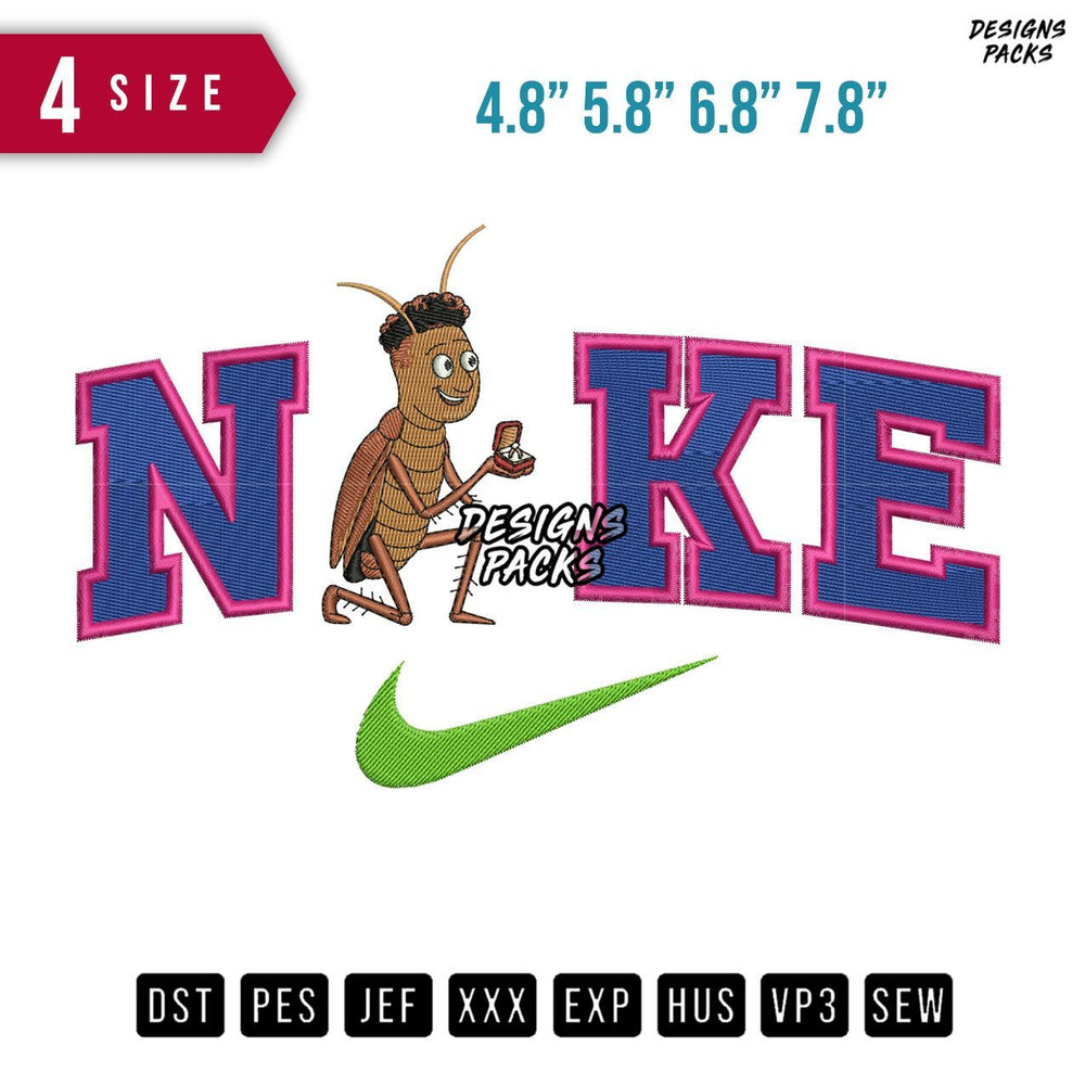 Swoosh Brand Mosquito B Embroidery Design