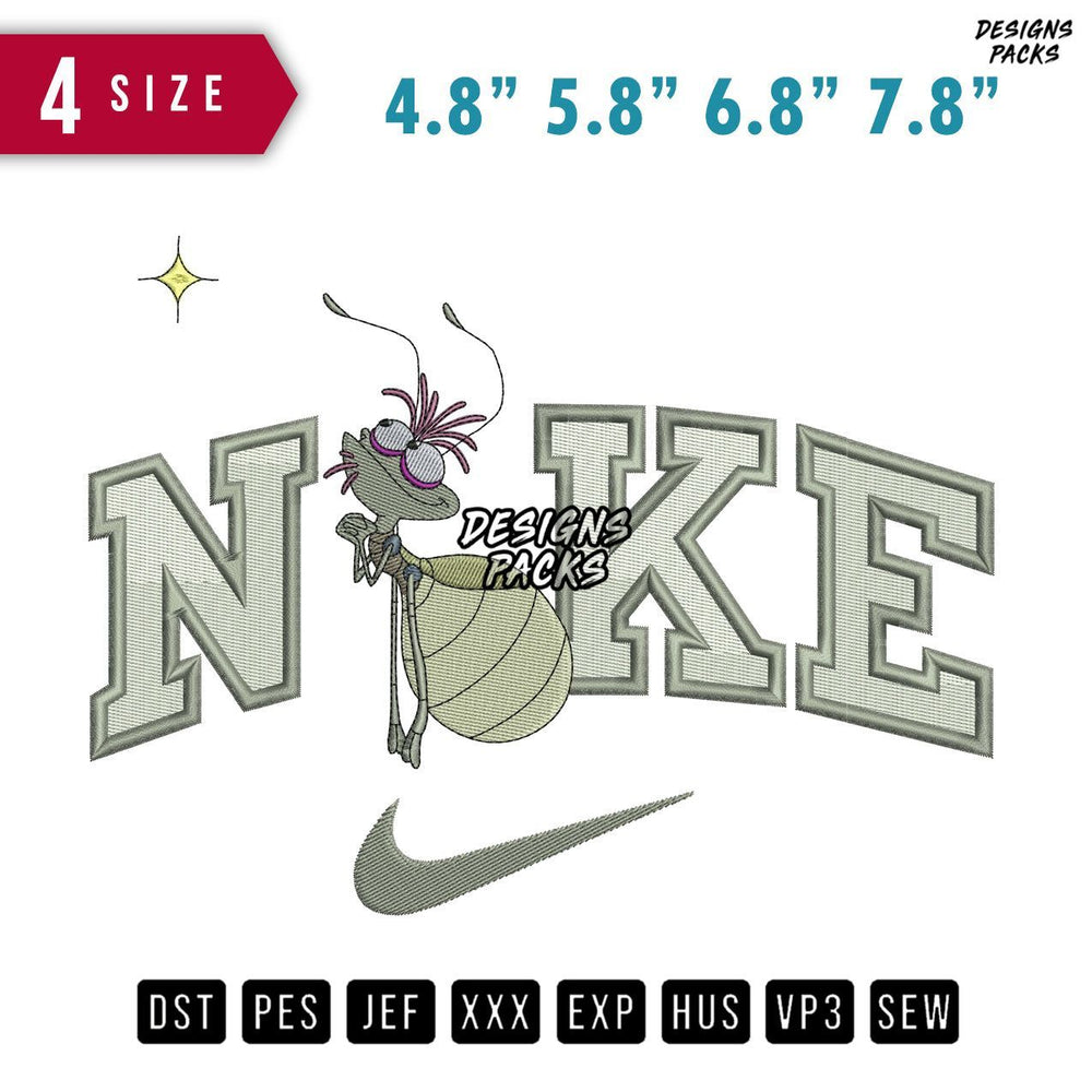 Swoosh Brand Mosquito Embroidery Design