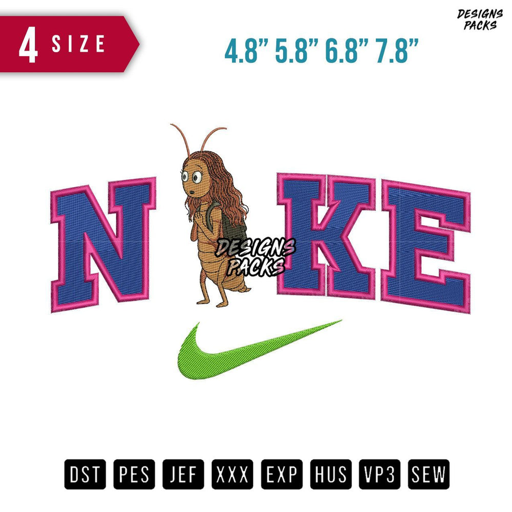 Swoosh Brand Mosquito Embroidery Design