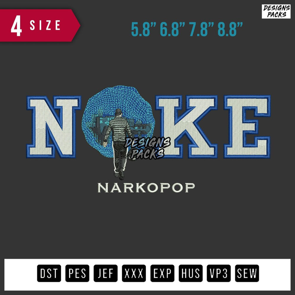 Swoosh Brand Narkopop Embroidery Design