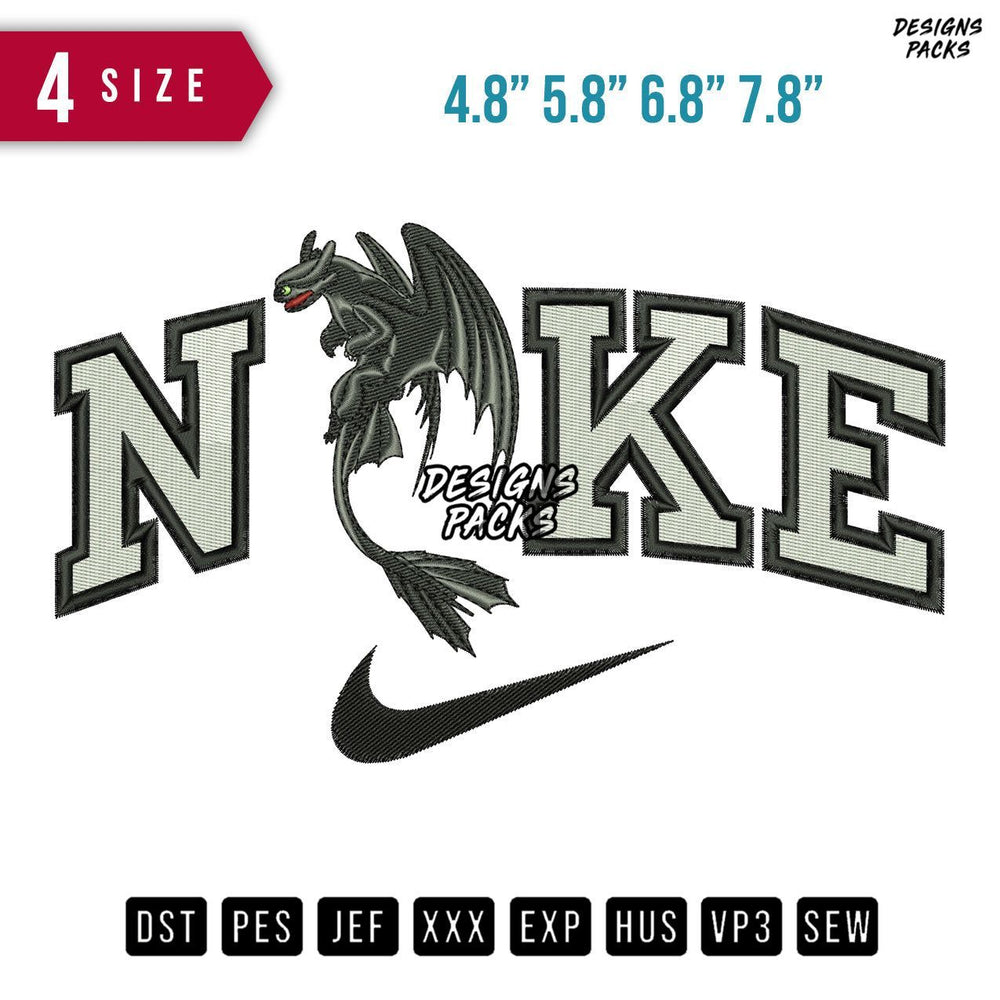 Swoosh Brand Night Furry B Embroidery Design