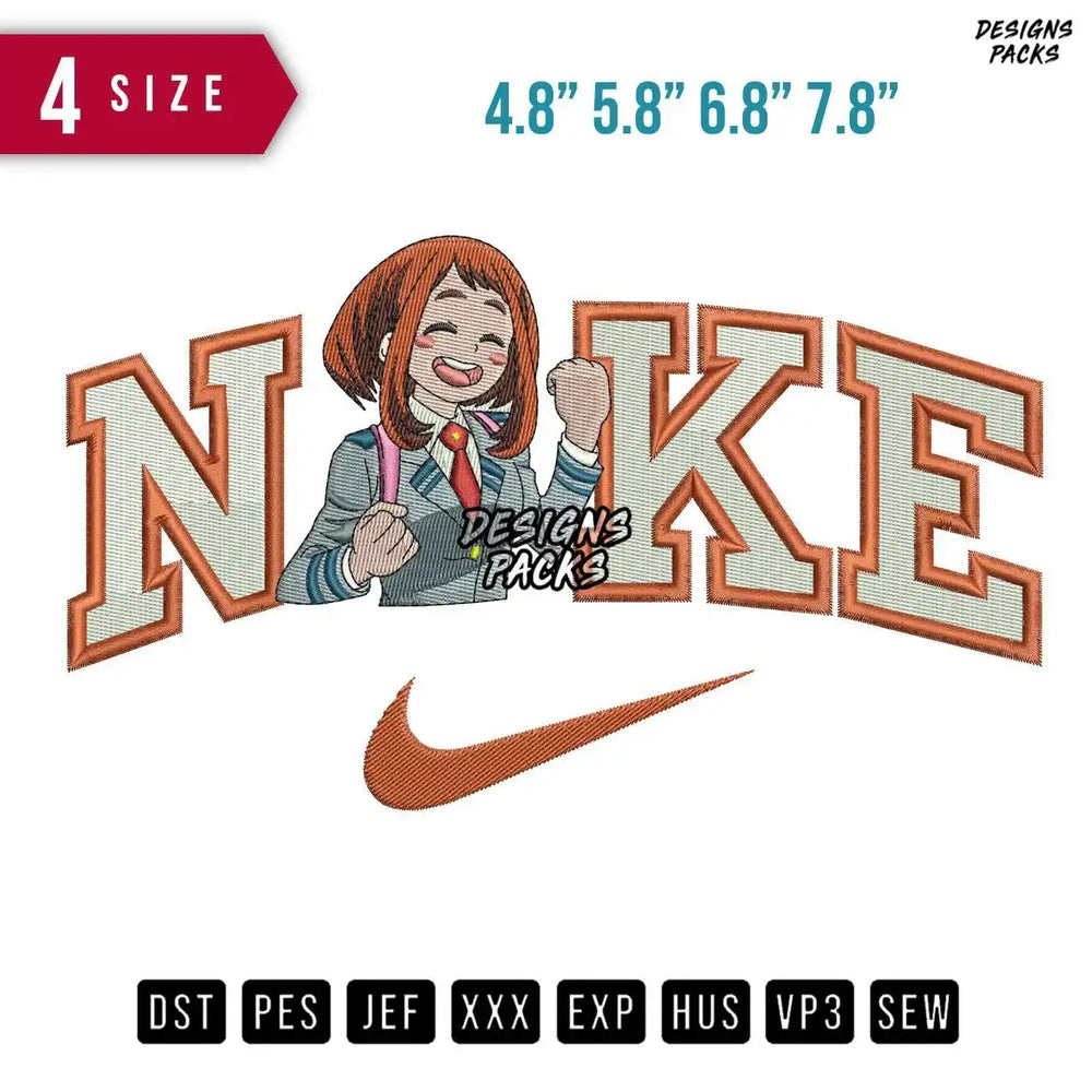 Swoosh Brand Ochako Uraraka Embroidery Design