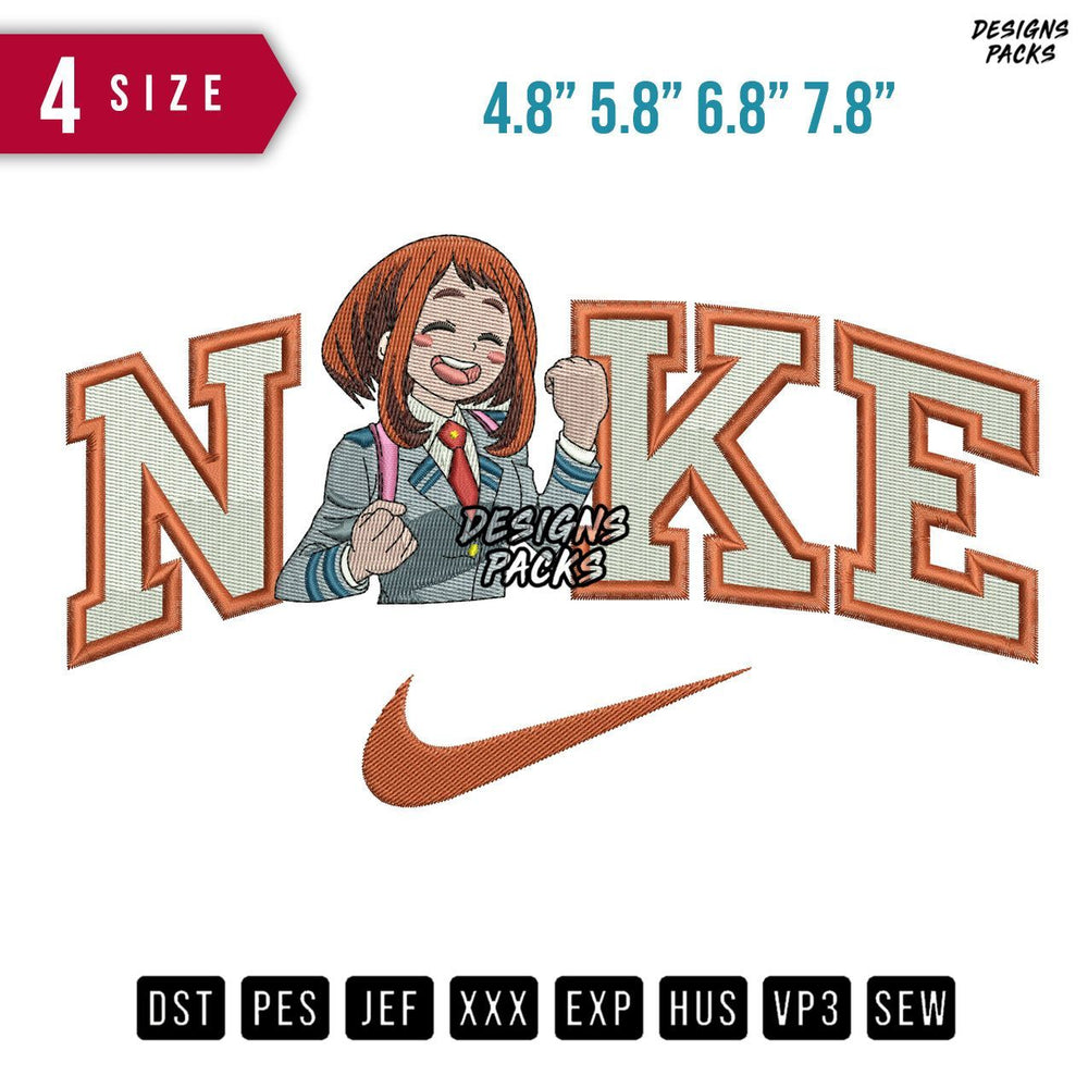 Swoosh Brand Ochako Uraraka Embroidery Design