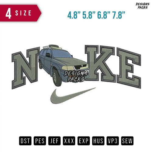Swoosh Brand Pajero 2003 Car Embroidery Design