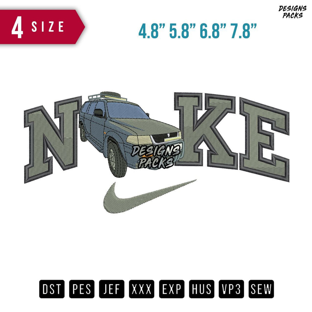 Swoosh Brand Pajero 2003 Car Embroidery Design