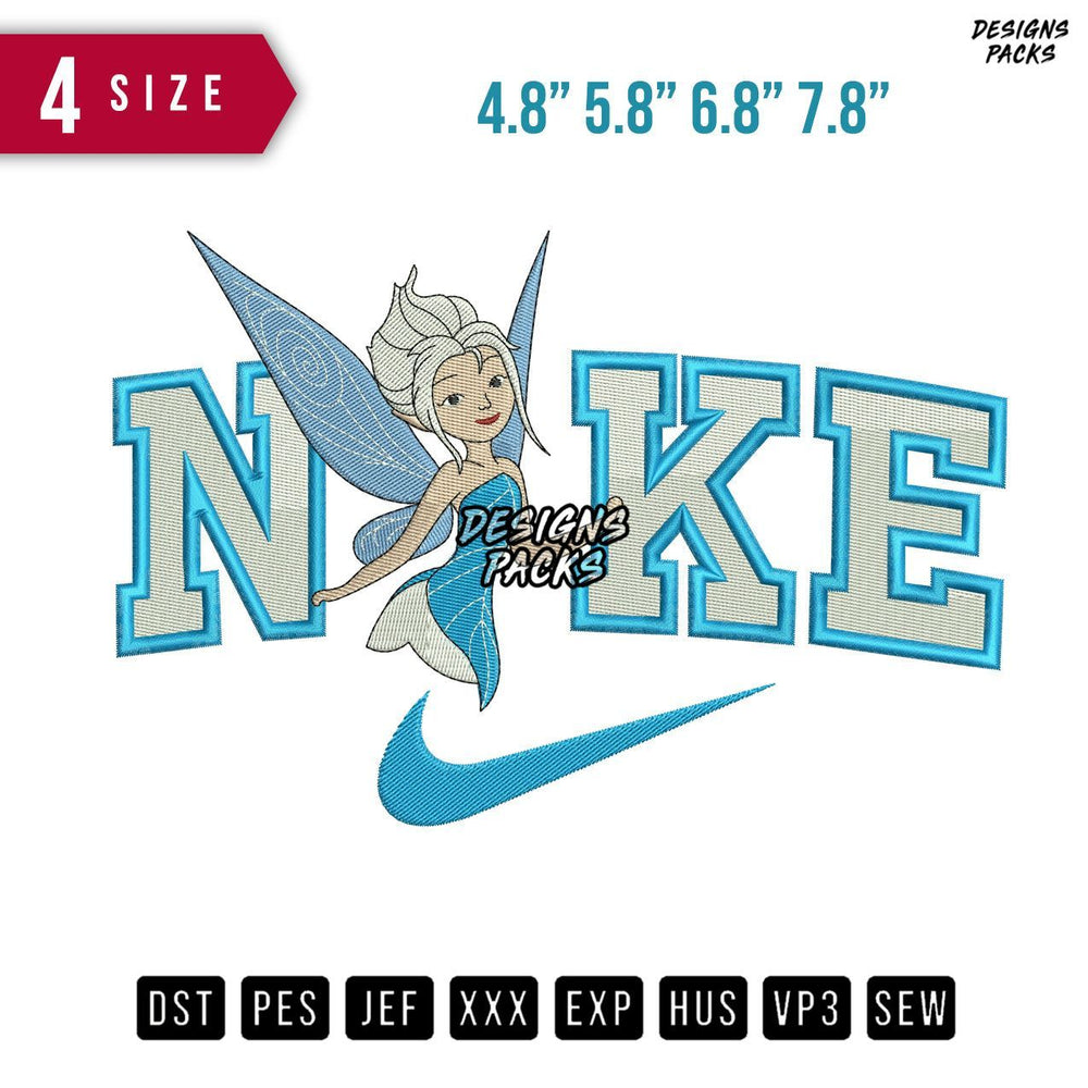 Swoosh Brand Periwinkle Embroidery Design