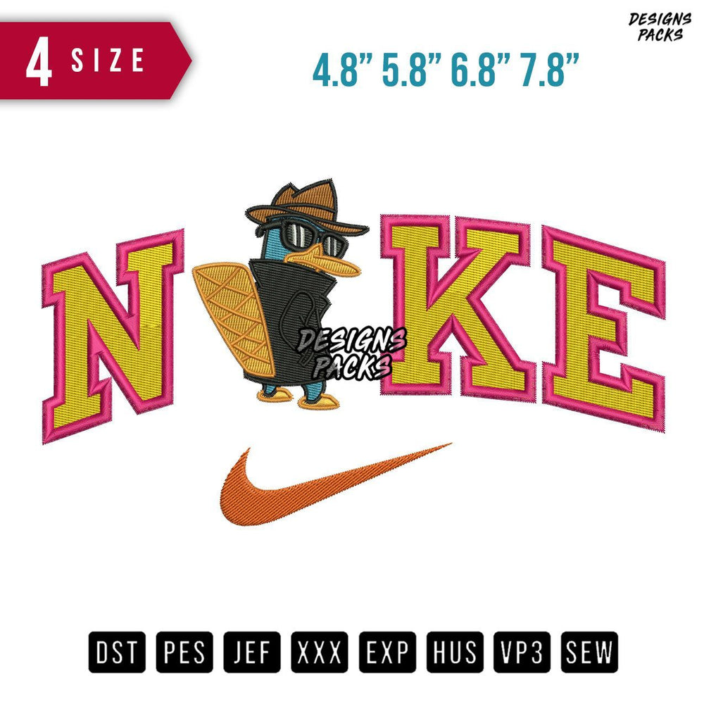 Swoosh Brand Perry Embroidery Design