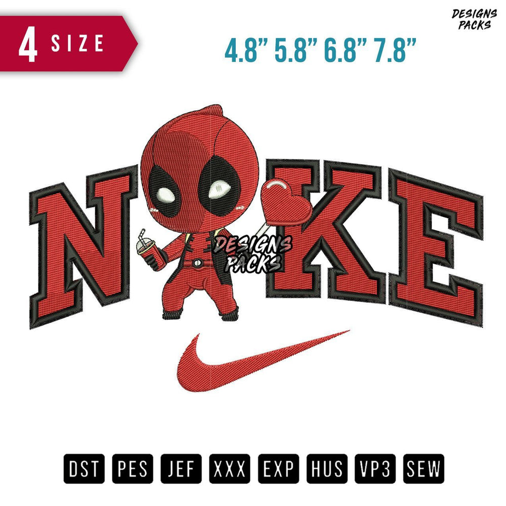 Swoosh Brand Pool Drink Embroidery Design
