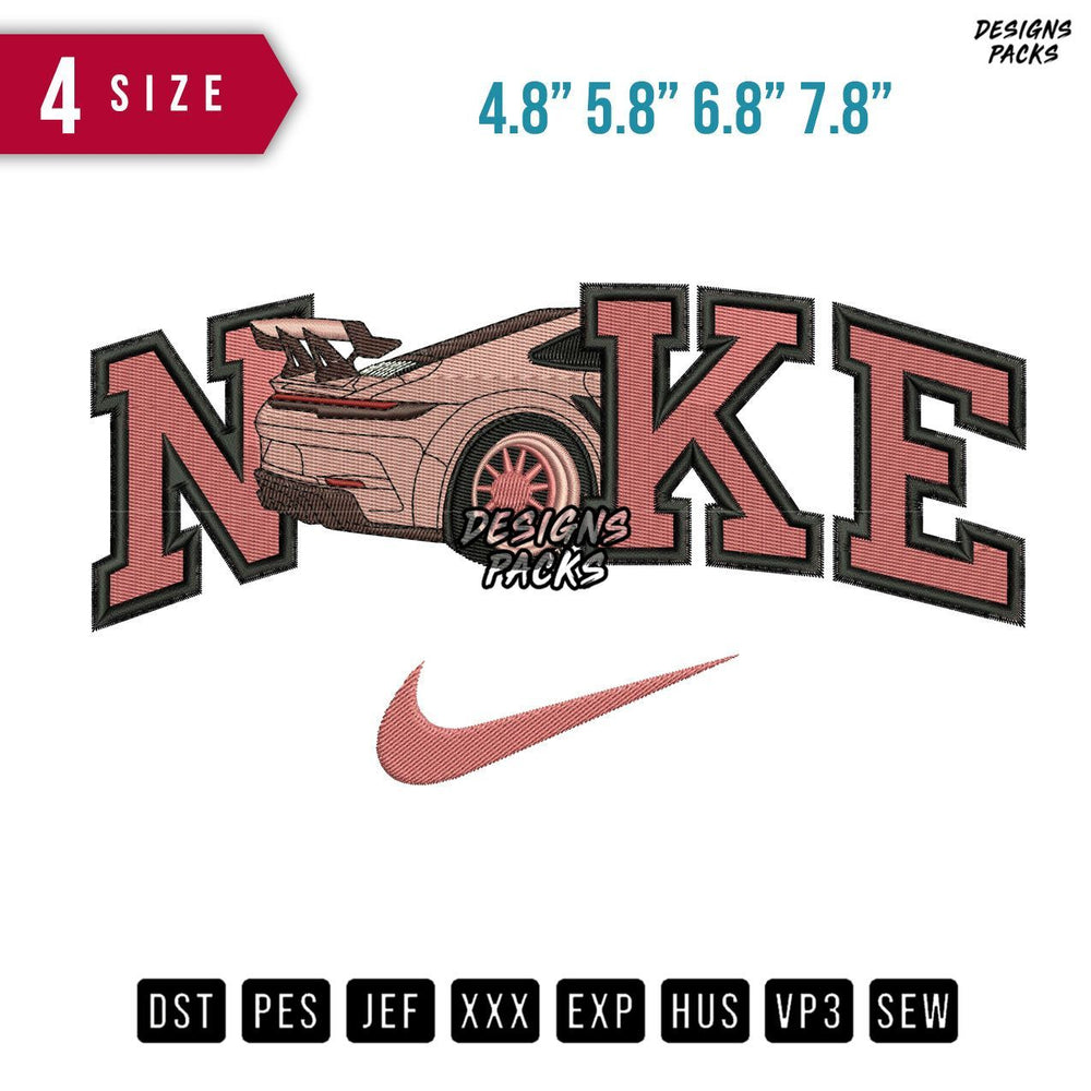 Swoosh Brand Porsche 911 B Embroidery Design