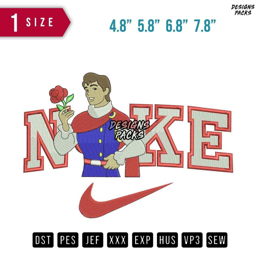 Swoosh Brand Prince Fredrick Embroidery Design