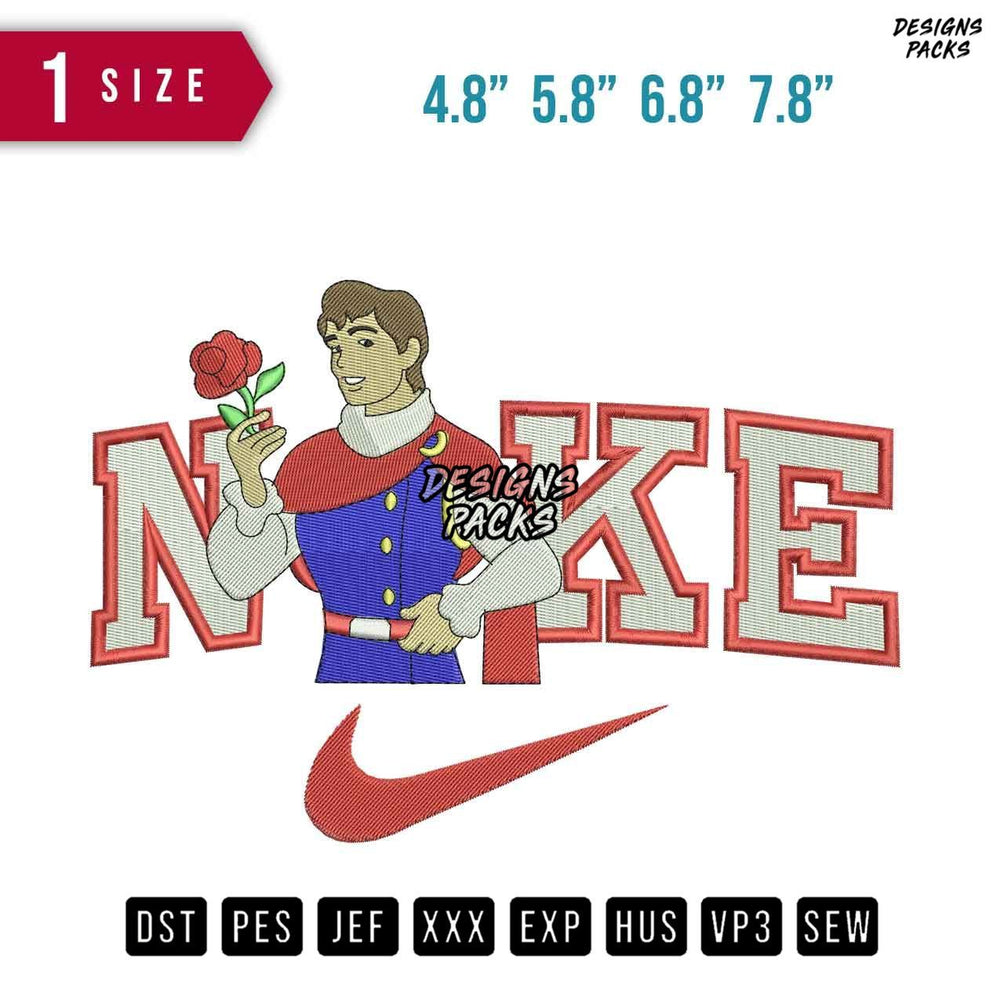 Swoosh Brand Prince Fredrick Embroidery Design