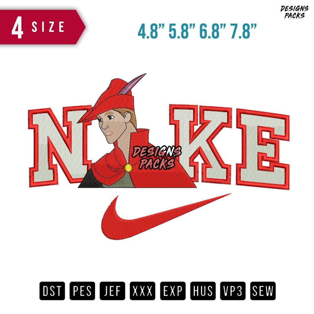Swoosh Brand Prince Phillip Embroidery Design