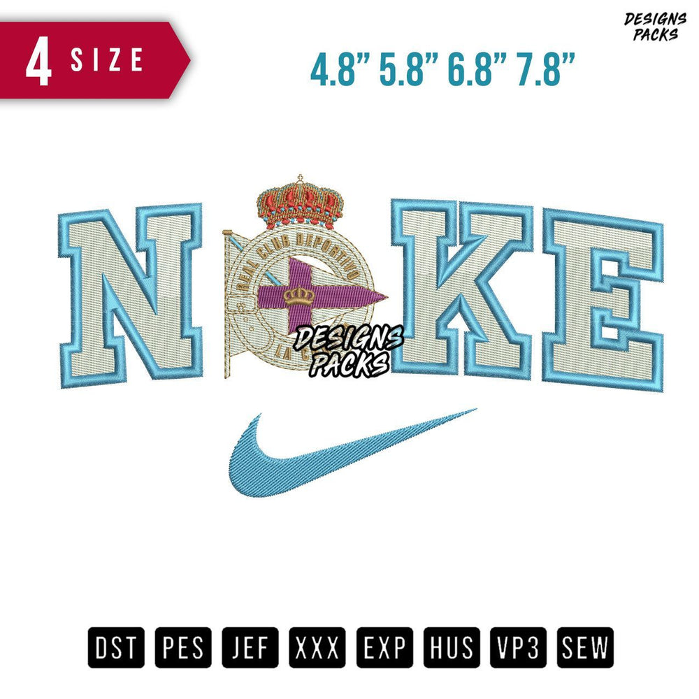 Swoosh Brand Real Club Embroidery Design