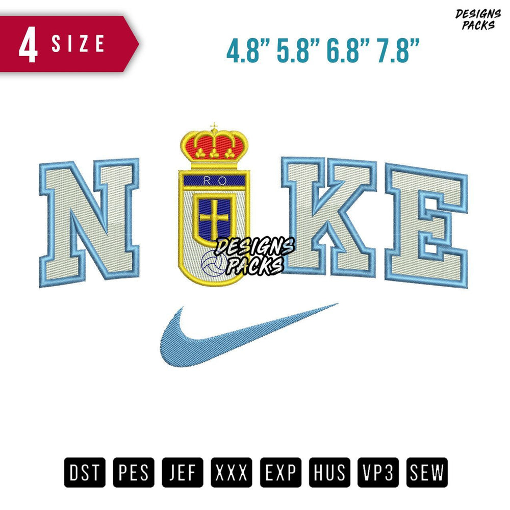 Swoosh Brand Real Oviedo Embroidery Design
