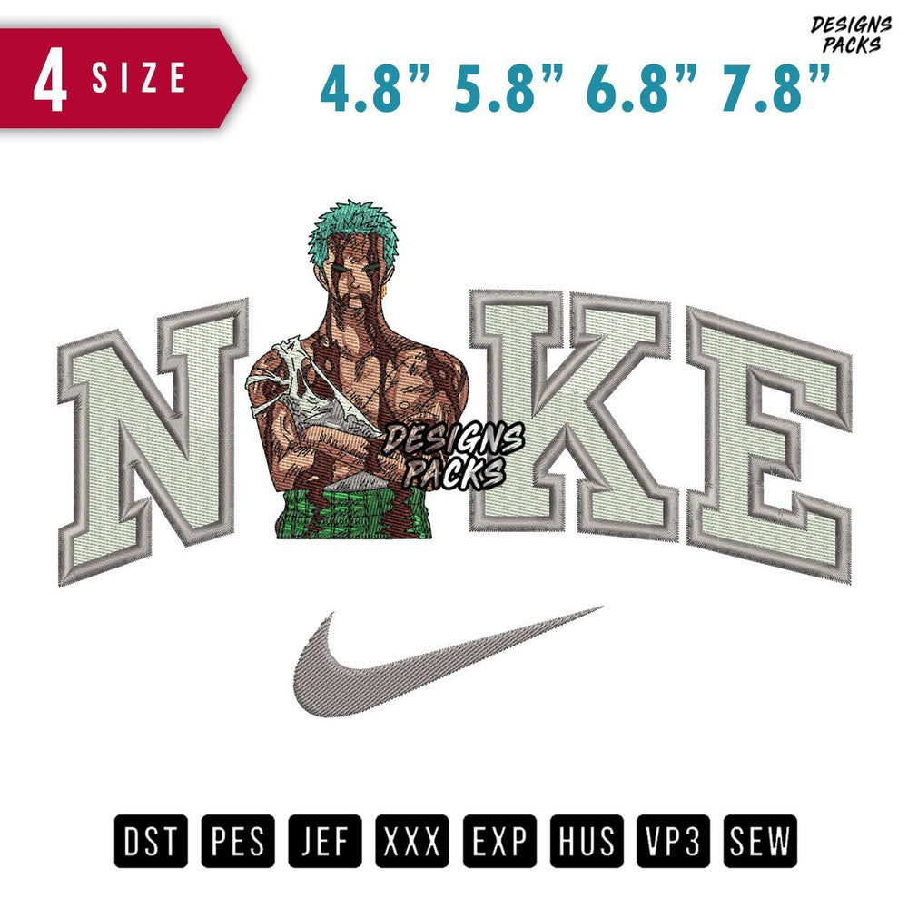 Swoosh Brand Roronoa Zoro B Embroidery Design