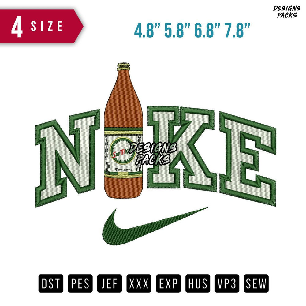 Swoosh Brand San Miguel Bottle Embroidery Design