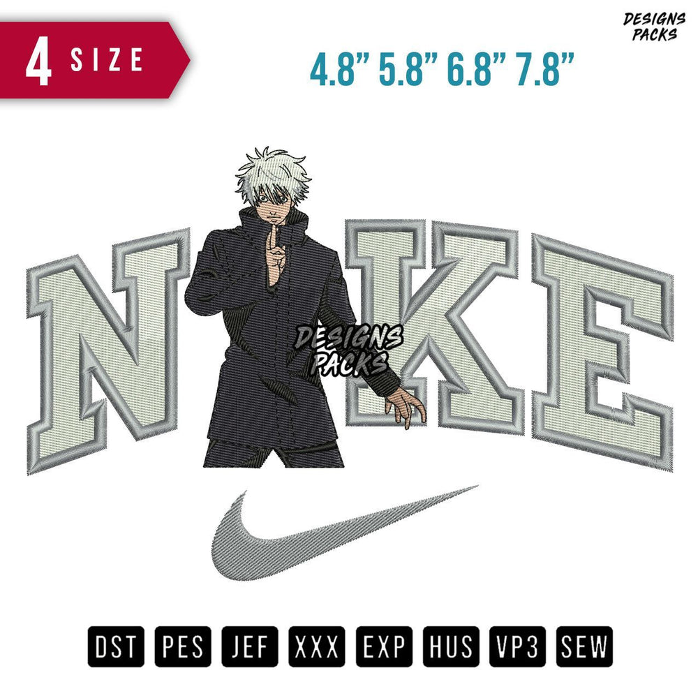 Swoosh Brand Satoru Gojo Stand Embroidery Design