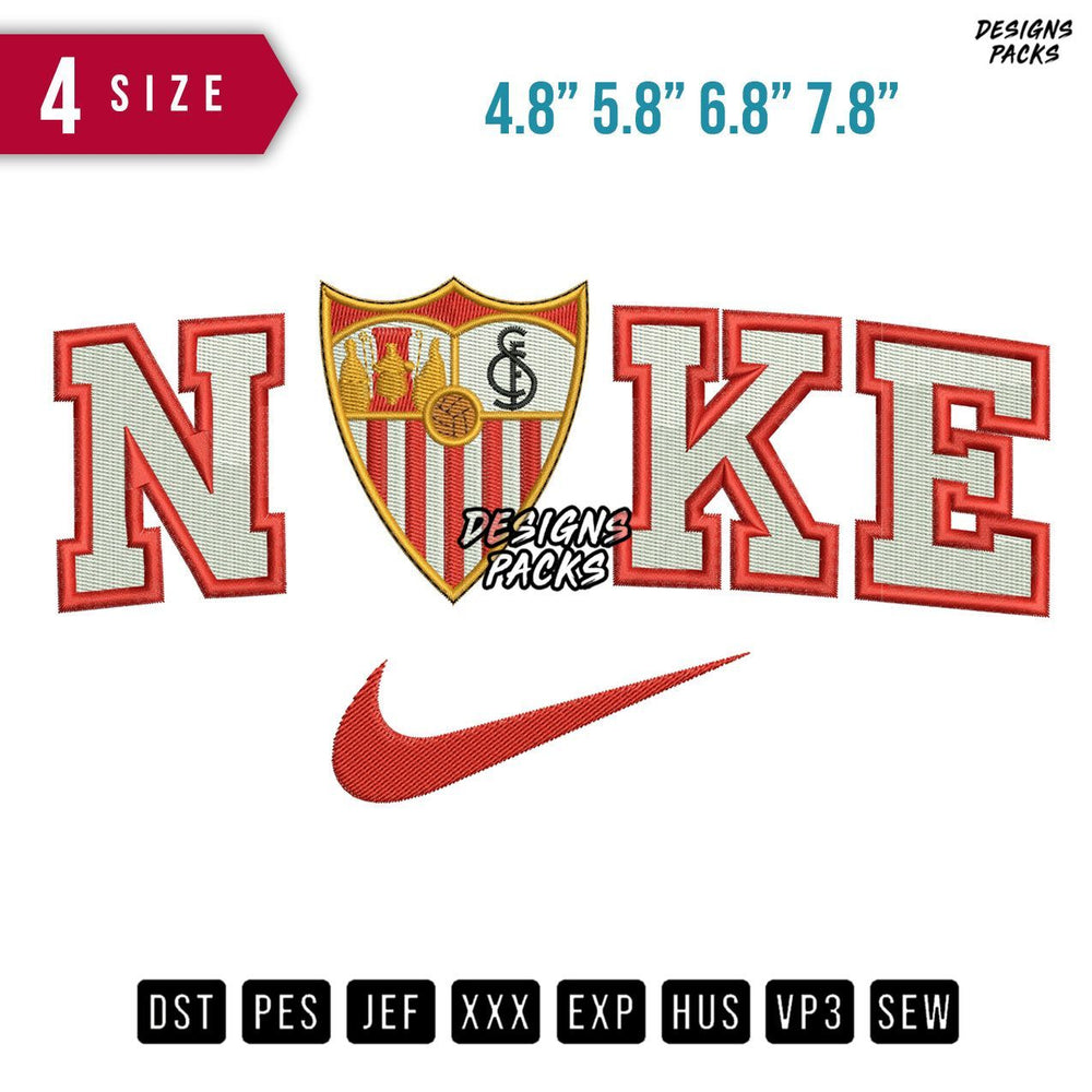 Swoosh Brand Sevilla FC Embroidery Design