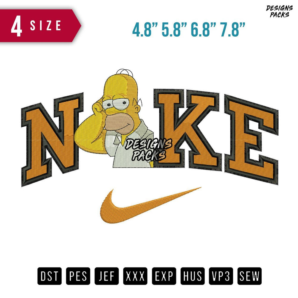 Swoosh Brand Simpson B Embroidery Design