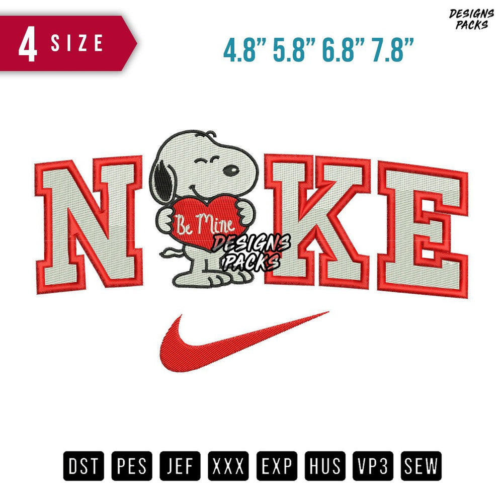 Swoosh Brand Snoopy Be Mine Embroidery Design