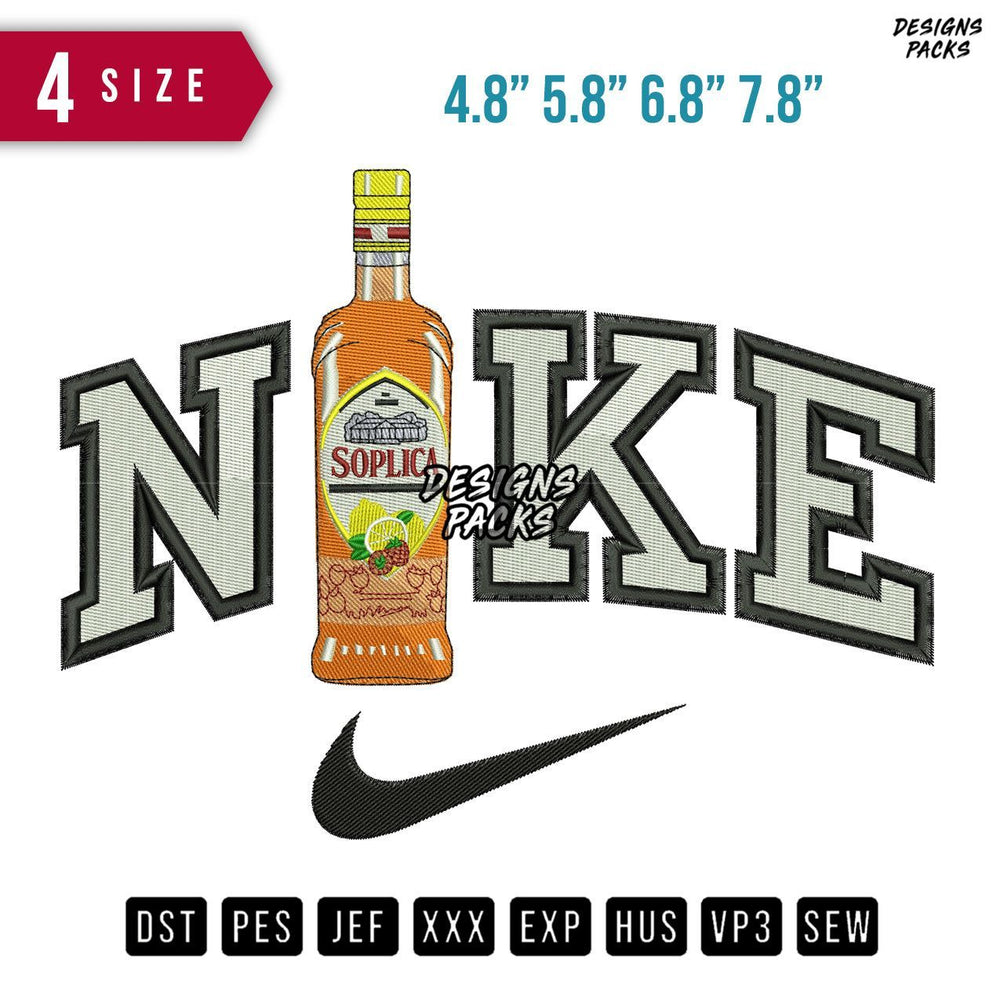 Swoosh Brand Soplica Bottle Embroidery Design