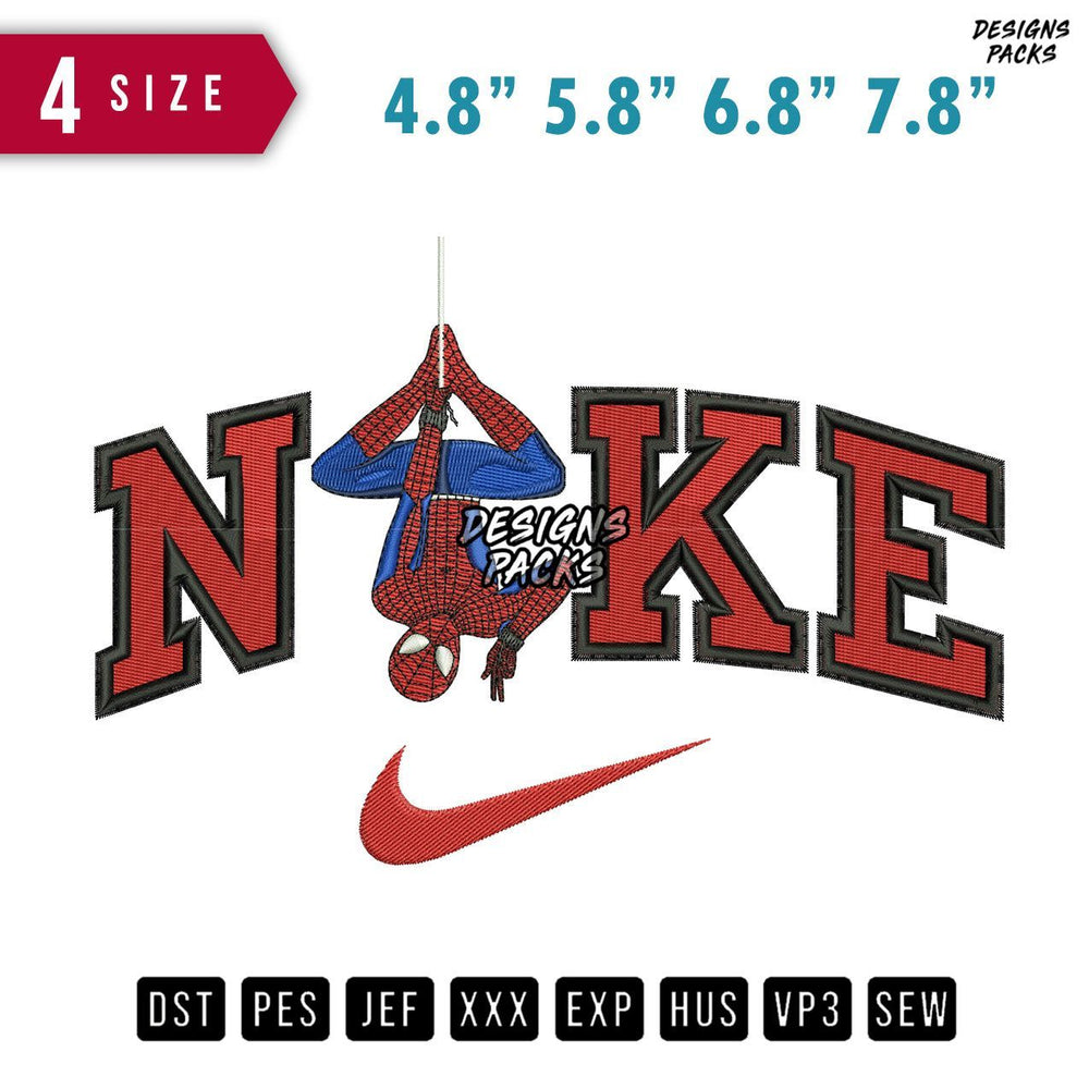 Swoosh Brand Spiderman B Embroidery Design
