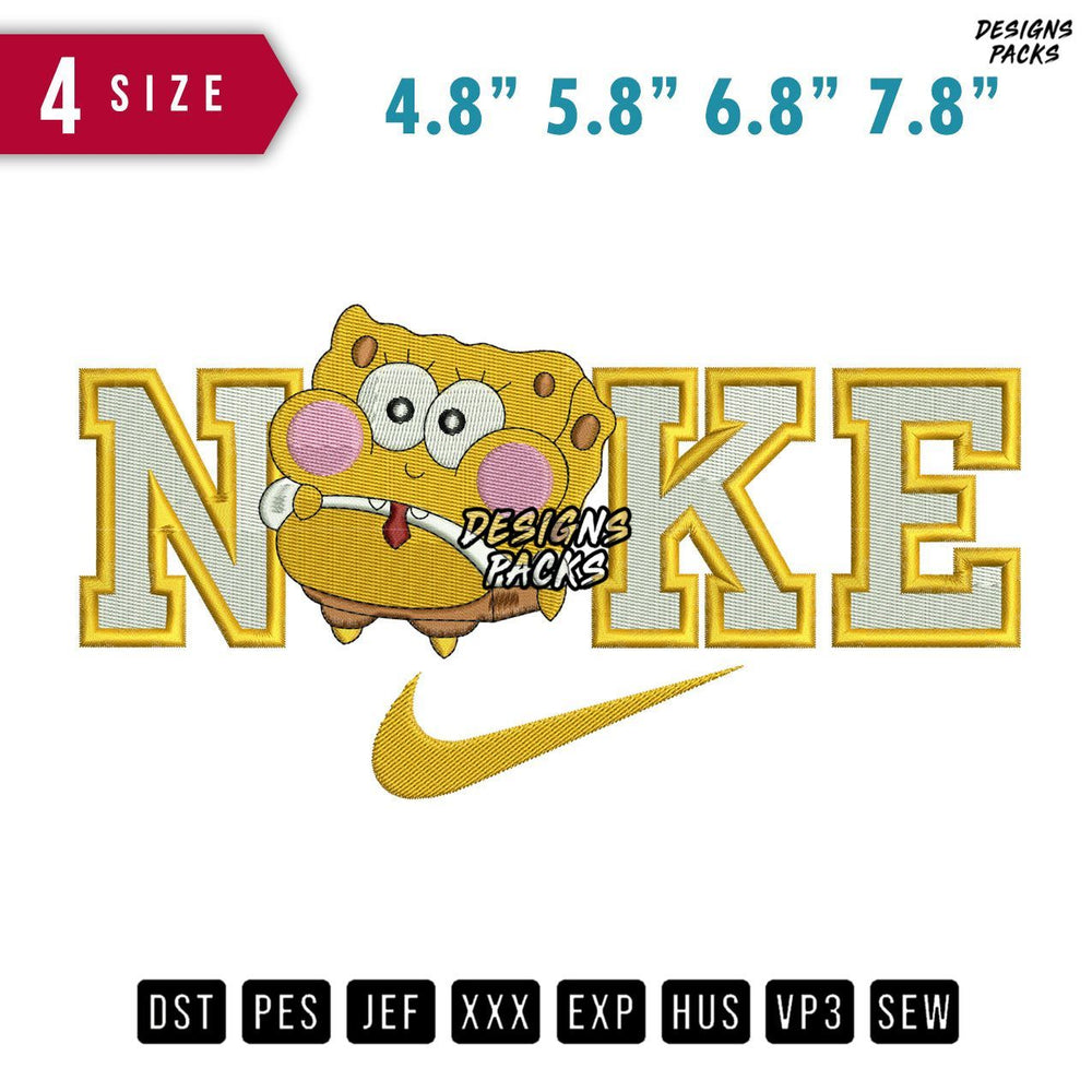 Swoosh Brand Spongebob Baby B Embroidery Design