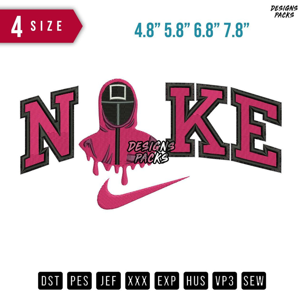 Swoosh Brand Squid Game Embroidery Design