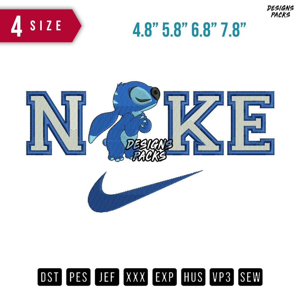 Swoosh Brand Stitch Kiss B Embroidery Design