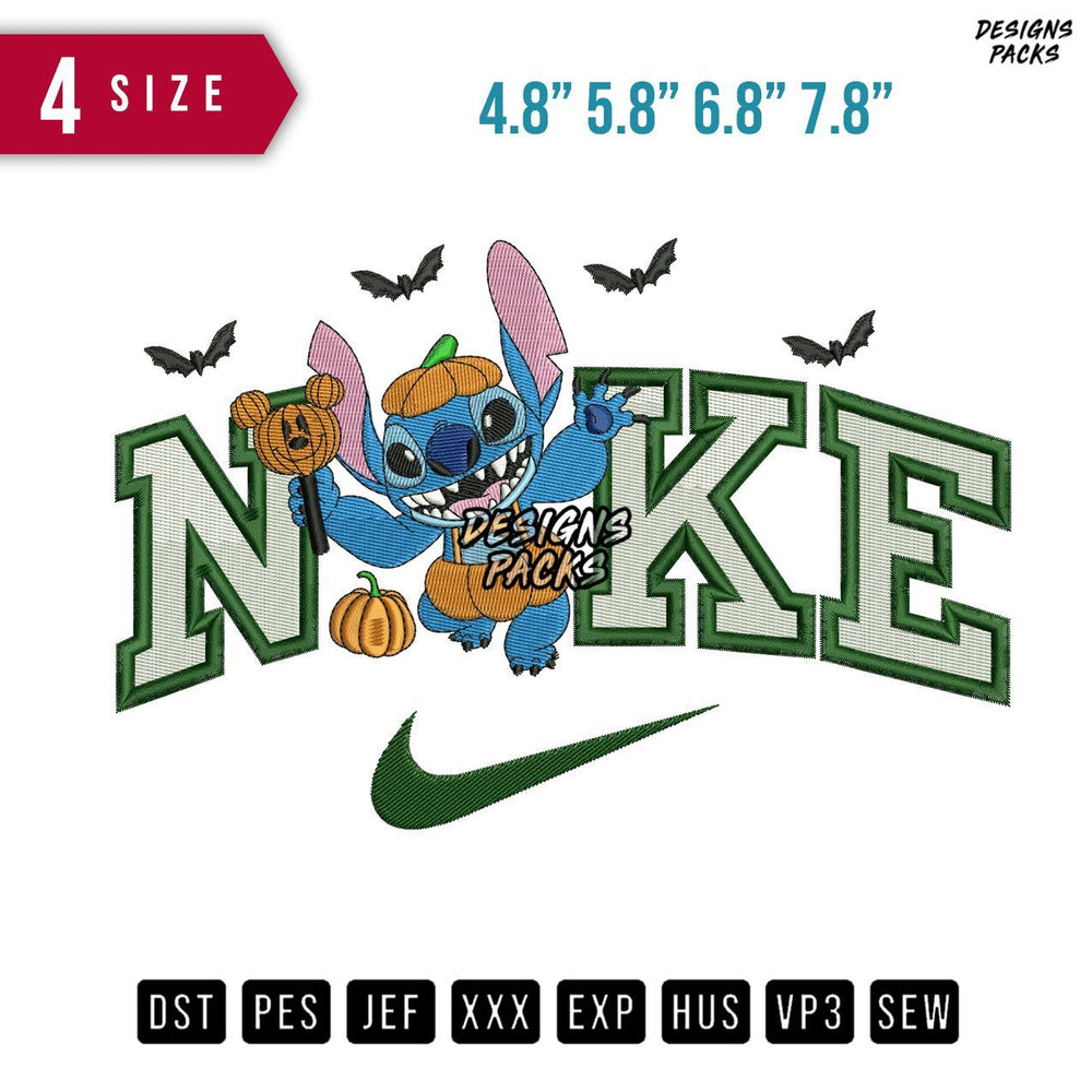 Swoosh Brand Stitch Pumpkins B Embroidery Design